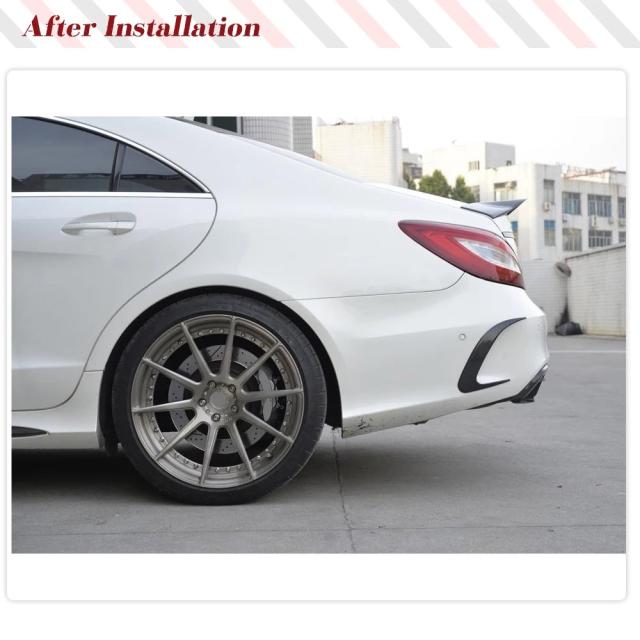 メルセデス・ベンツ W218 CLSクラス CLS63 (2015-) 用 カーボンファイバー/FRP リアバンパー カナード サイドベントトリム ステッカー ボディキット 輸入品_2