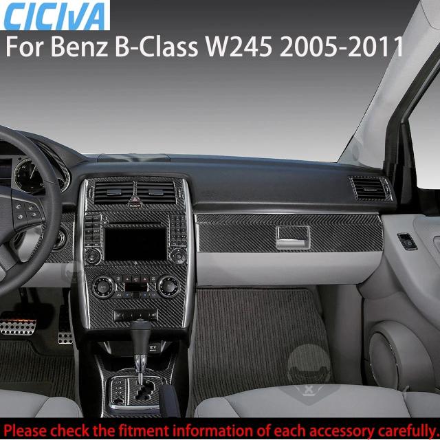 メルセデス・ベンツ Bクラス W245（2005-2011年） 専用 インテリアアクセサリー ギアシフト ダッシュボード パワーウィンドウスイッチ エアアウトレット カーボンファイバー ステッカー 輸入品