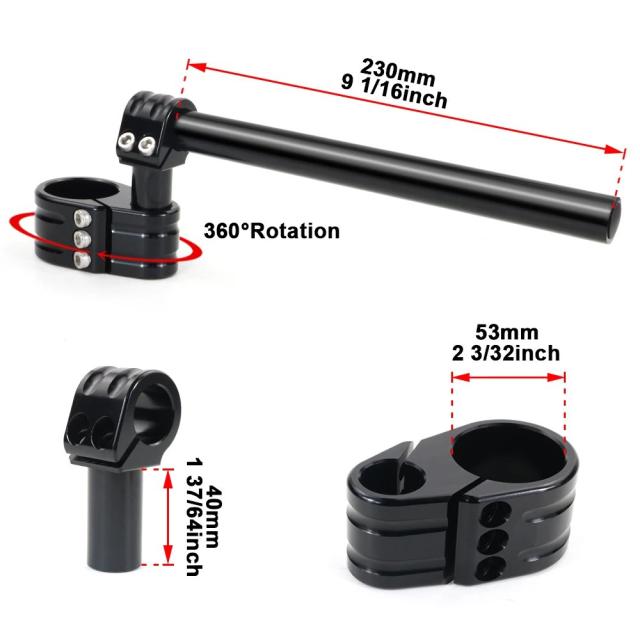 53mm オートバイ用クリップオンハンドル - DUCATI 848/1099 ストリートファイター、Sモンスター1200、Sパニガーレ 959/1199 S/1299 S/V4 専用 輸入品_12