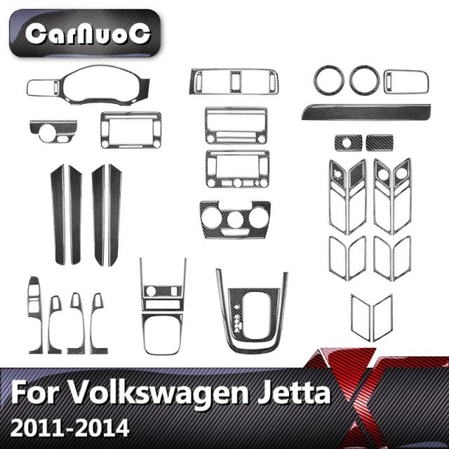 フォルクスワーゲン・ジェッタ 2011-2013年モデル 専用 内装保護カーボン調ステッカー 車内用 装飾アクセサリー 輸入品