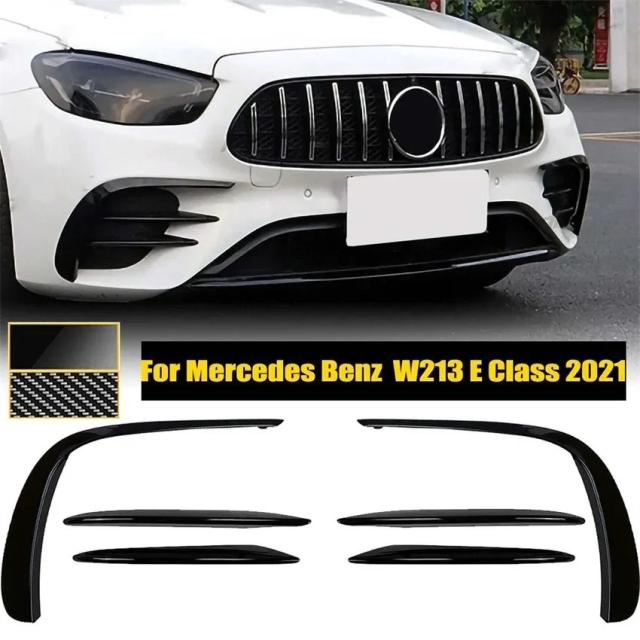 メルセデス・ベンツ Eクラス W213 E260 E300 E53 式以降 フロントバンパー カナード フォグライトカバー トリム ステッカー スプリッター カーパーツ 輸入品