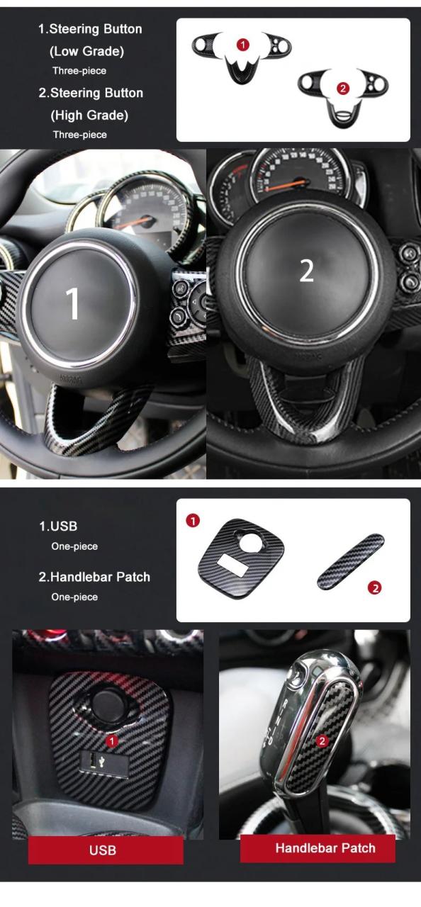 MINI COOPER F55 F56 F57 F60 専用 カーボンファイバー風 内装デコレーションステッカー タコメーターカバー 車内アクセサリー 輸入品