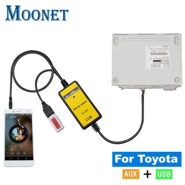 ムーネット カーステレオ CDチェンジャー MP3 USB AUX入力アダプター トヨタ アベンシス RAV4 オーリス カローラ ヤリス カムリ レクサス対応 (ナビ・DVD非搭載モデル用) 輸入品
