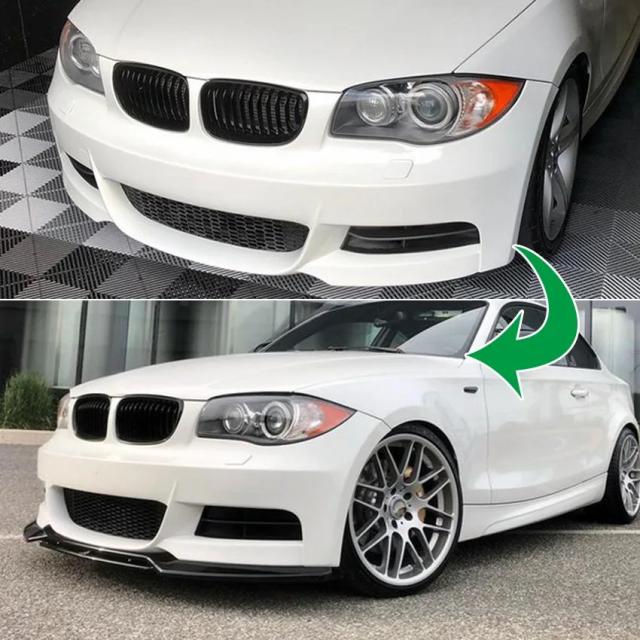 BMW E82 E88 1シリーズ（118d 120i 120d 125i 135i）2008-2013年用 フロントバンパースプリッターリップ 4ピース キャナードスポイラー ディフューザー ボディキット 輸入品_4