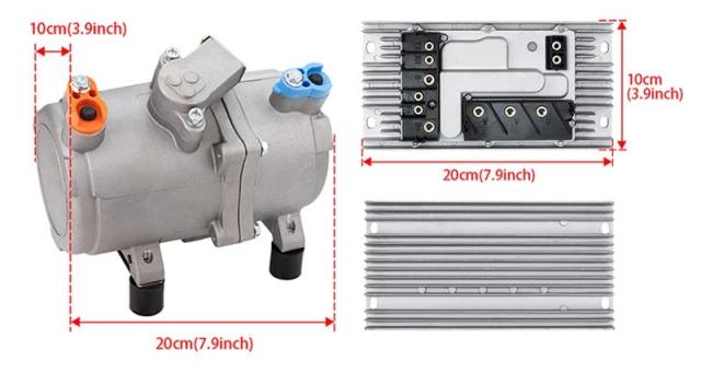 A/C 12V 24V 48V 電動コンプレッサーセット 自動車 トラック バス ボート トラクター 整備工場 エアコン用 輸入品_18