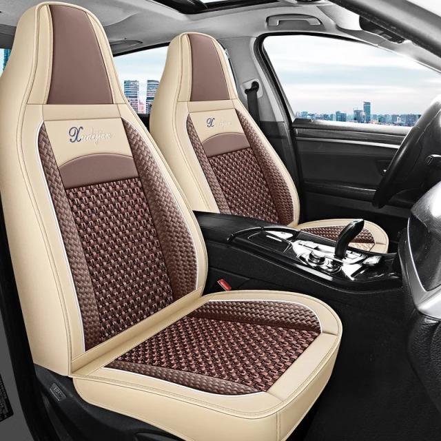 2個セット ユニバーサル フロントカーシートカバー 通気メッシュ＆PUレザー 快適で耐久性抜群 オールシーズン対応 ほとんどの車種にフィット 輸入品_2