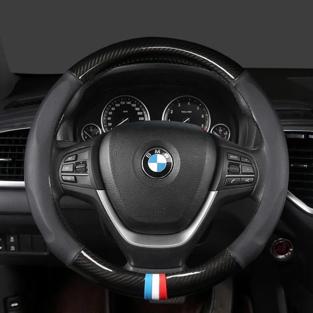 カーボンファイバーレザー 車用ステアリングホイールカバー 38cm BMW X1 X2 X3 X4 E84 F84 F39 E83 F25 G01 F97 F26 G02 F98 対応 自動車アクセサリー 輸入品_8