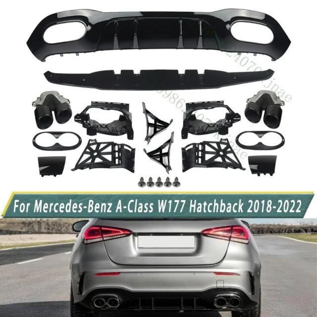A45 A35 スタイル リアバンパーディフューザー メルセデスベンツ Aクラス W177 ハッチバック 以降対応 輸入品