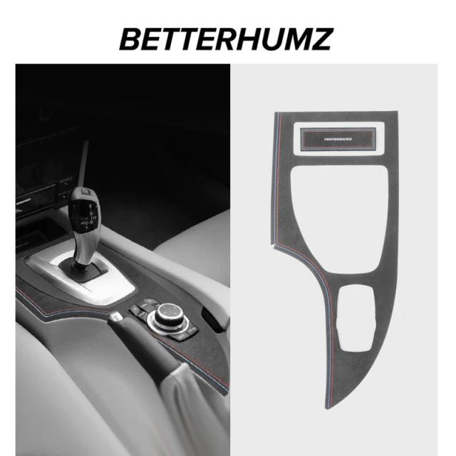 BMW E60 5シリーズ用 アルカンターラ センターダッシュ ギアシフター パネル トリム フレーム カーボン調 内装アクセサリー 輸入品