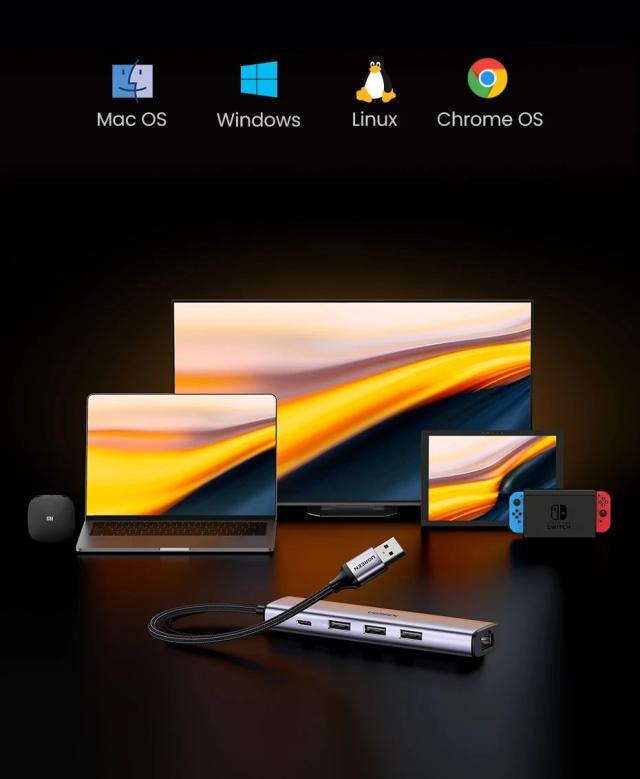 UGREEN USB3.0 イーサネットアダプター 1000/100Mbps HUB搭載 RJ45 LAN ネットワークカード ノートPC Xiaomi Mi Box Macbook Windows USB-C HUB対応 輸入品_18
