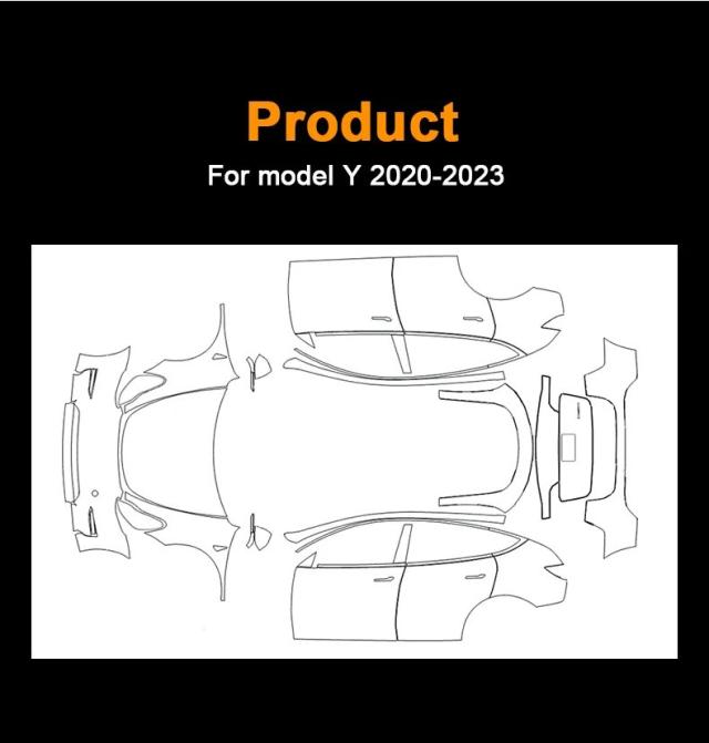 テスラモデルY 2020-用 TPU 耐スクラッチ カーペイントプロテクションフィルム クリアブラ PPF デカールキット アクセサリー 輸入品_10