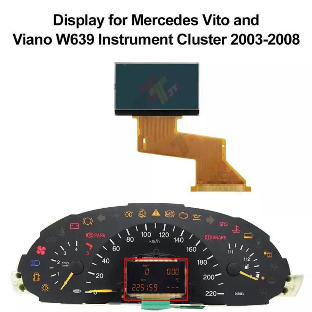 メルセデス・ヴィート/ヴィアーノ W639 用 ダッシュボード LCD ディスプレイ インパネクラスター 輸入品