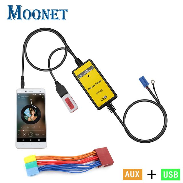 ムーネット カーオーディオ USB AUX入力アダプター (8ピン) 20ピンワイヤーハーネス対応 アウディ A2 A3 A4/S4 A6/S6 A8/S8 TT オールロード 輸入品