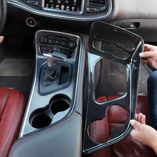 カーボンファイバー調 車内 センターコンソール シフトノブ パネル 装飾カバー ステッカー ダッジ チャレンジャー 2015-2022 年式 輸入品_13