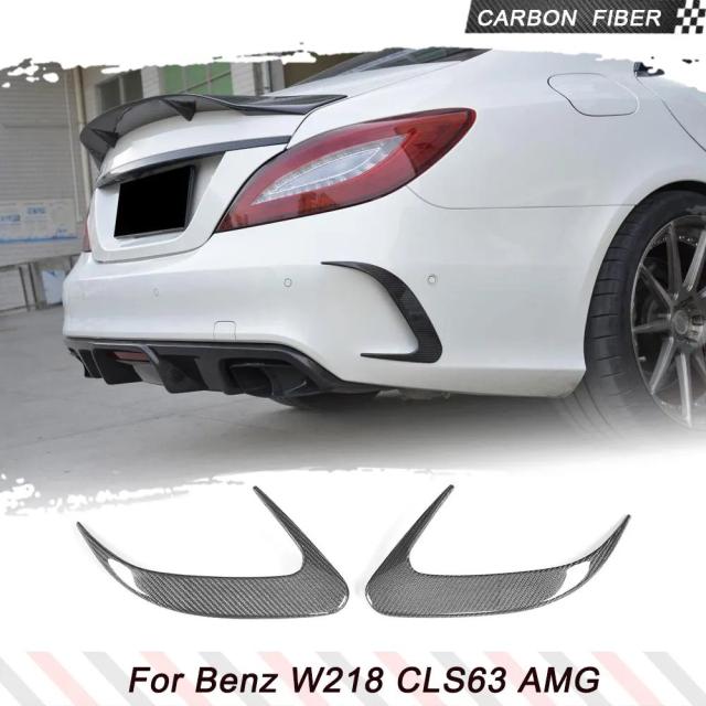 メルセデス・ベンツ W218 CLSクラス CLS63 (2015-) 用 カーボンファイバー/FRP リアバンパー カナード サイドベントトリム ステッカー ボディキット 輸入品