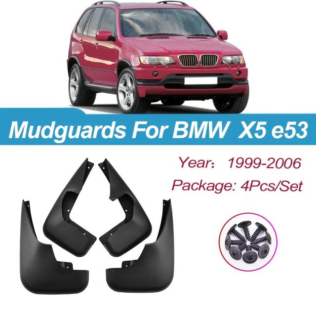 BMW X5 E53 用 フロント マッドガード マッドフラップ フェンダー 1999-2006年モデル フロント アクセサリー 輸入品