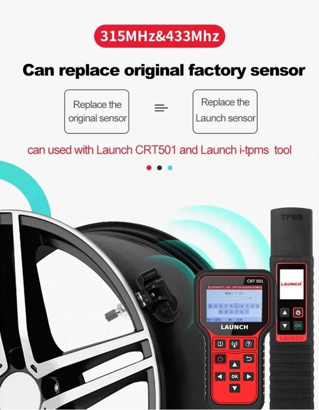 LAUNCH X431 TSENSOR-05 TPMSセンサー 315MHz/433MHz デュアル周波数 スクリューイン式 角度調整可能 メタルバルブ 純正交換センサー 輸入品_8