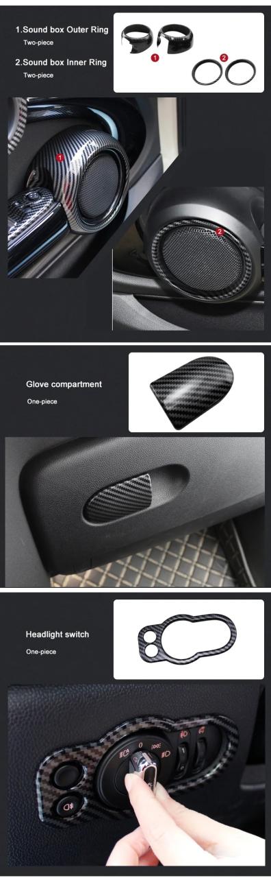 MINI COOPER F55 F56 F57 F60 専用 カーボンファイバー風 内装デコレーションステッカー タコメーターカバー 車内アクセサリー 輸入品