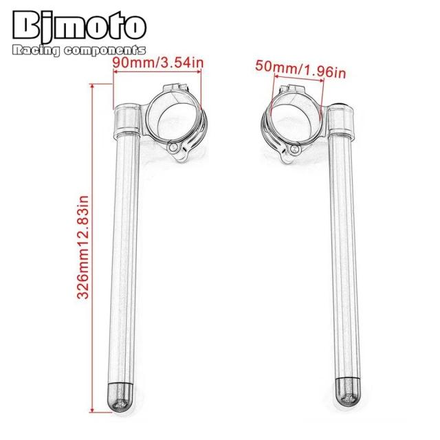 55mm CNCクリップオンフォークハンドルバー 22mm 7/8インチ モーターサイクルハンドルバークリップオン レーシング調整可能 BMW ホンダ ヤマハ 対応 輸入品
