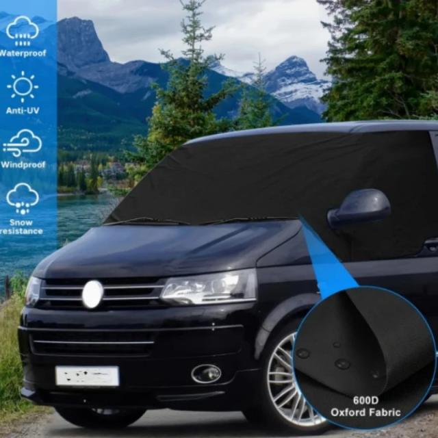 VW T5 T6用 防水ポリアミド サンシェード ウィンドウスクリーンカバー、UVカット フロントガラス バイザー ブラインド 耐雪仕様 輸入品