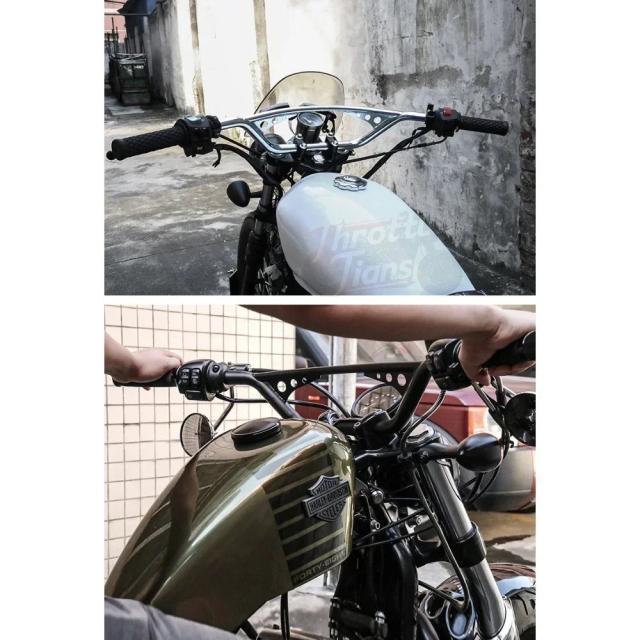 レトロモディファイドハンドルバー 7/8インチ(22mm)・1インチ(25mm) カフェレーサー スポースター チョッパー ボバー ハーレーXL883 XL1200 X48 ダイナ ソフテイル対応 輸入品_6