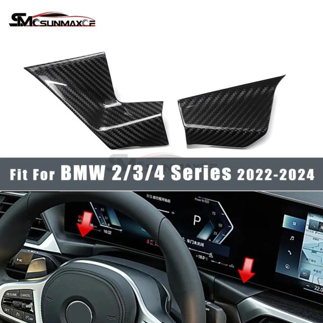 BMW 3シリーズ G20 M3 M4 G80 G82 M2 G87 フェイスリフト 2022-2025 車内用 カーボンファイバー センター ディスプレイ サイドパネル カバー 輸入品