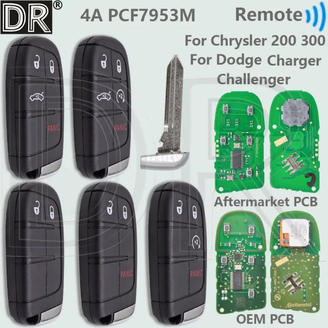 DR 4A PCF7953M M3M-40821302 433MHz スマートカーロモートキー 68155686AA/AB/AC クロスラー 200 300 ダッジ チャージャー チャレンジャー 2015-2023 専用 輸入品
