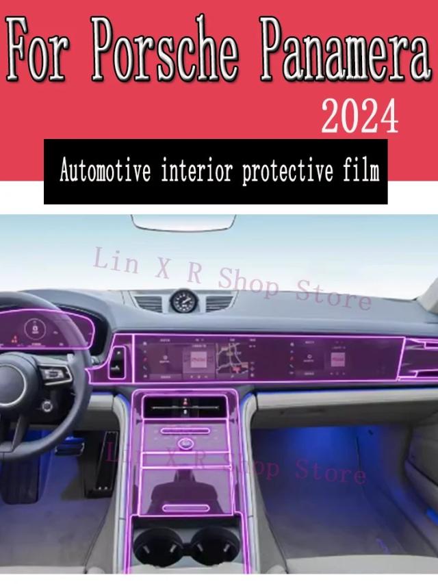 ポルシェ パナメーラ 2024 ギアボックスパネル ナビゲーション画面用 TPU 保護フィルム カバー スクラッチ防止ステッカー アクセサリー 輸入品_7