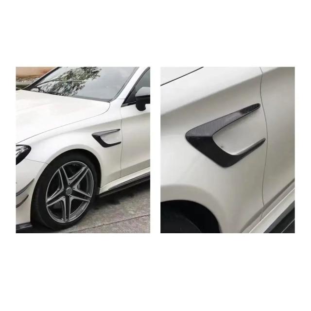 メルセデス・ベンツ Cクラス W205 C205 C63 AMG クーペ 2015-2017 カーボンファイバー/FRP ブラック サイドフェンダーベント トリム カナード フィン 輸入品_13