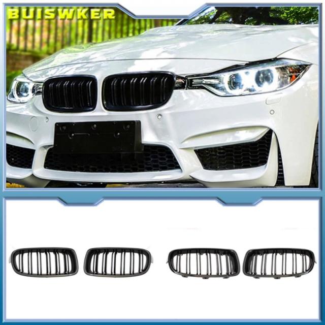 高性質ABS製 鉄道車両スタイリング フロントキドニーグリル デュアルスラットグリル BMW F30 F31 F35 2012-2018 320i 325i 328i 用 四輪車付属品 インポート品