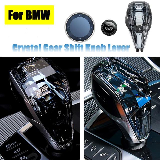 BMW G20 G22 G26 G14 Z4 G29 X3 G01 X4 G02 X5 G05 X6 G06 X7 G07 用 クリスタル 3ピース シフトノブ ハンドル ショートロッド レバー セット LHD車対応 輸入品