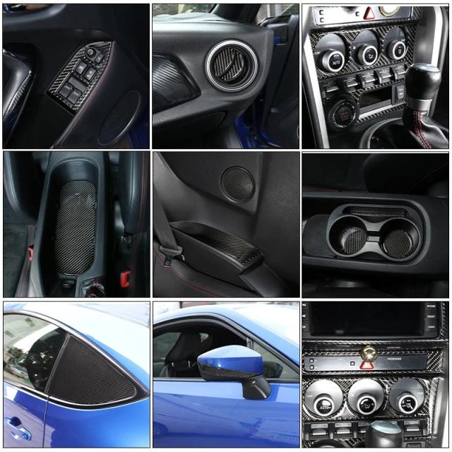 2012- スバル BRZ / トヨタ 86 GT86 用 ソフトカーボンファイバー センターパネル シフトパネル 装飾ステッカー インテリアアクセサリー 輸入品