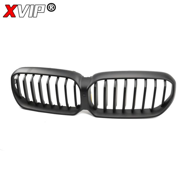 BMW 5シリーズ G30/G31 専用 XVIP デュアルスラット 光沢ブラック フロントバンパーグリル (2021-2023 530i/540i シングルラインスタイル アッパーグリル) 輸入品_4