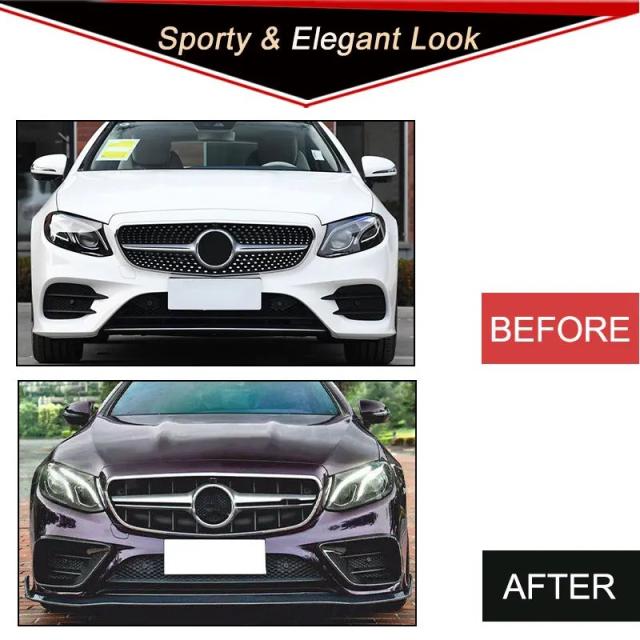 メルセデスベンツ Eクラス C238 スポーツクーペ 2017-2020 専用 カーボンファイバー フロントバンパー フォグランプ エアベント トリム グリルカバー FRP 輸入品_9