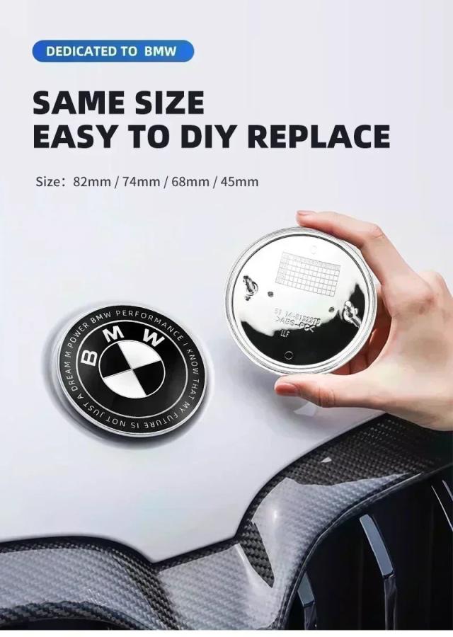 BMW E28 E32 E43 E52 E53 E63 E64 E93 E94 E87 F10 F20 F30 用 7個セット 45mm 68mm 74mm 82mm フロントフードエンブレム リアトランクバッジ 車用ロゴマーク 輸入品_9
