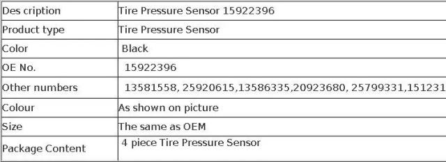 4個仕かける TPMS タイア空気圧検出器 其れ相応シボレー シル物語詩 サバーバン タホー 横木 品番:15922396 25920615 13586335 インポート品