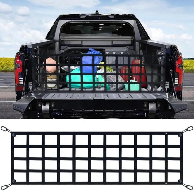 車トランク整理ネット UVカット ピックアップトラック荷台用 カーゴメッシュ テールゲートネット 収納ネット 仕切り カーアクセサリー 輸入品