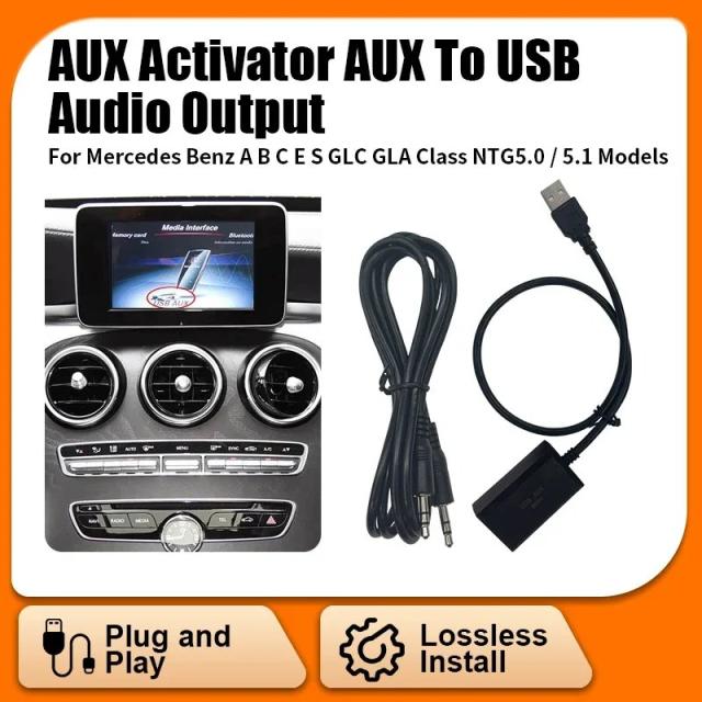 メルセデス・ベンツ W204 W207 W212 W218 X164 GLK CLS Eクラス用 7インチ NTG5.0/5.1 AUX-USB変換 リトレフィットケーブル 輸入品