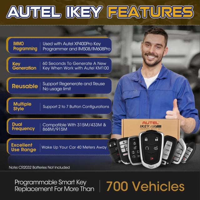 AUTEL IKEY 最新続きもの ユニバーサルリモートスマートキー BMW/ヒュンダイ/日産/クライスラー/ジェラルド・r・フォード相応う KM100 IM508足がかりプログラマ兼用 インポート品