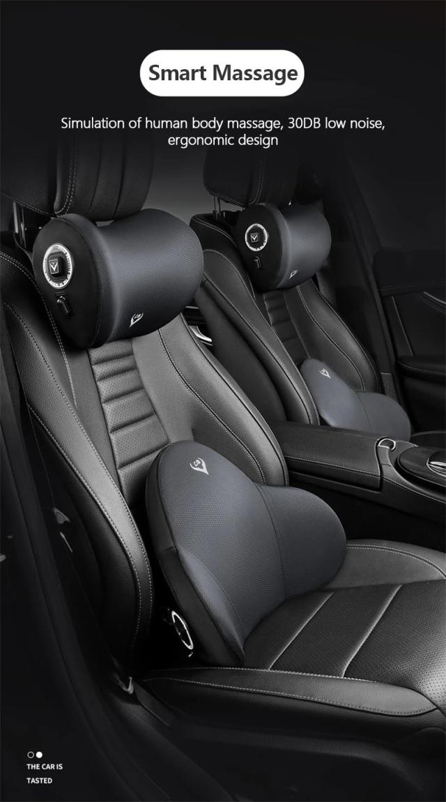 車載電気マッサージネックピロー 振動ヘッドレスト 腰シートクッション カー用品 トラベルアクセサリー 輸入品_7
