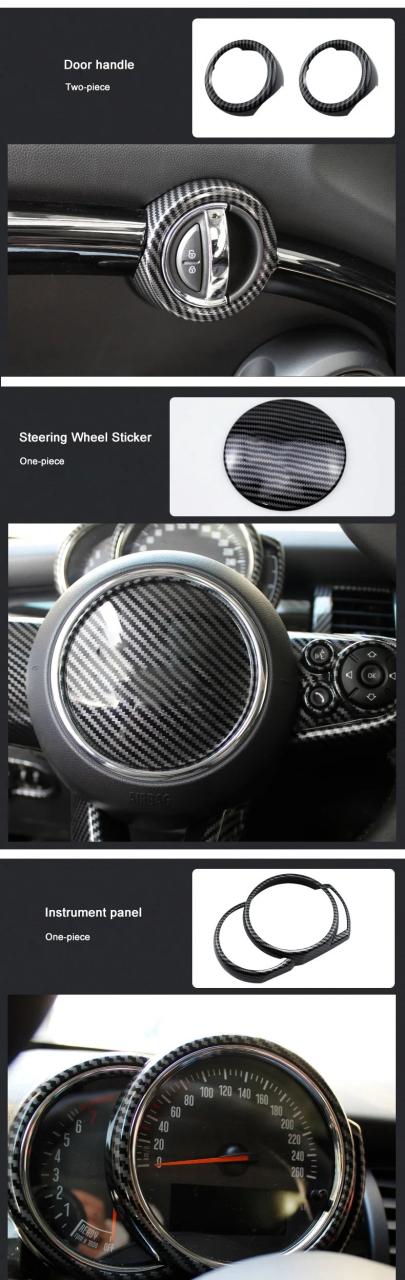 MINI COOPER F55 F56 F57 F60 専用 カーボンファイバー風 内装デコレーションステッカー タコメーターカバー 車内アクセサリー 輸入品