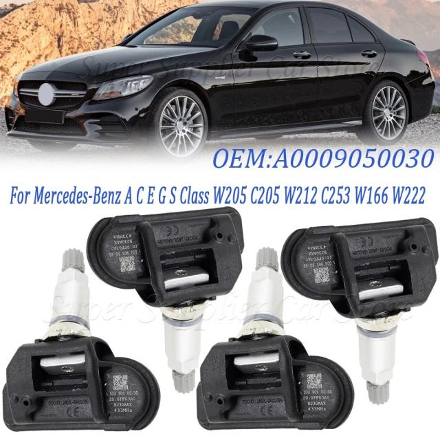 メルセデス・ベンツ A・C・E・G・Sクラス W205/W212/C253/X166/W166/R172/R231/W222 用 A0009050030 433MHz TPMS タイヤ空気圧センサー アクセサリー 輸入品