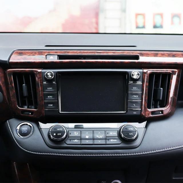 カーボン調ギアヘッドパネルステアリングホイールトリムアームレストカバーアウトレットABSステッカー トヨタ RAV4 2013-2018 年式 カーパーツ 輸入品_3