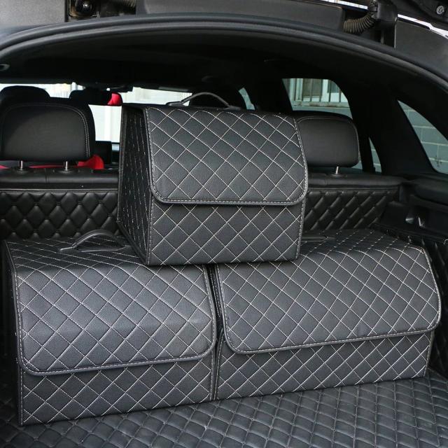 カー トランク オーガナイザー ボックス 大容量 自動車用 多用途 ツール 収納 バッグ 折りたたみ レザー 緊急 保管 ボックス 輸入品