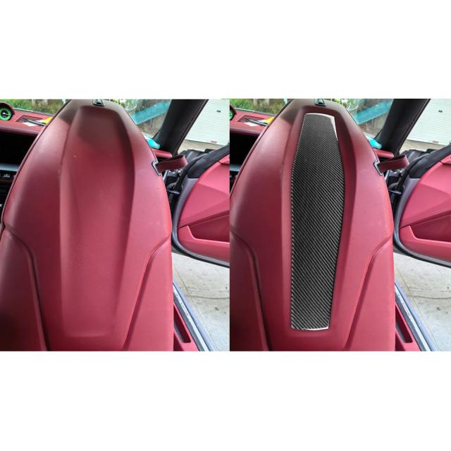 HKCN ポルシェ911 992 2019-2023 カーボンファイバー シート背もたれパネル 車内アクセサリー カバー トリム 改造用ステッカー デカール 輸入品_10