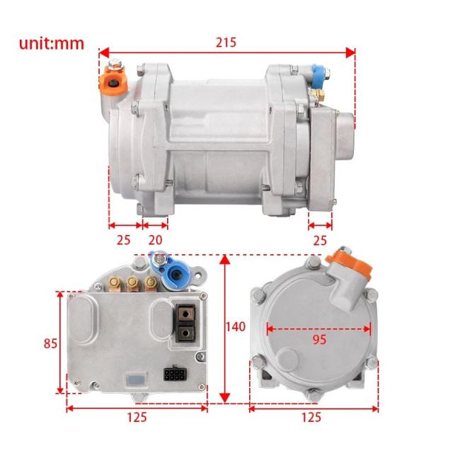 A/C 12V 24V 48V 電動コンプレッサーセット 自動車 トラック バス ボート トラクター 整備工場 エアコン用 輸入品_11