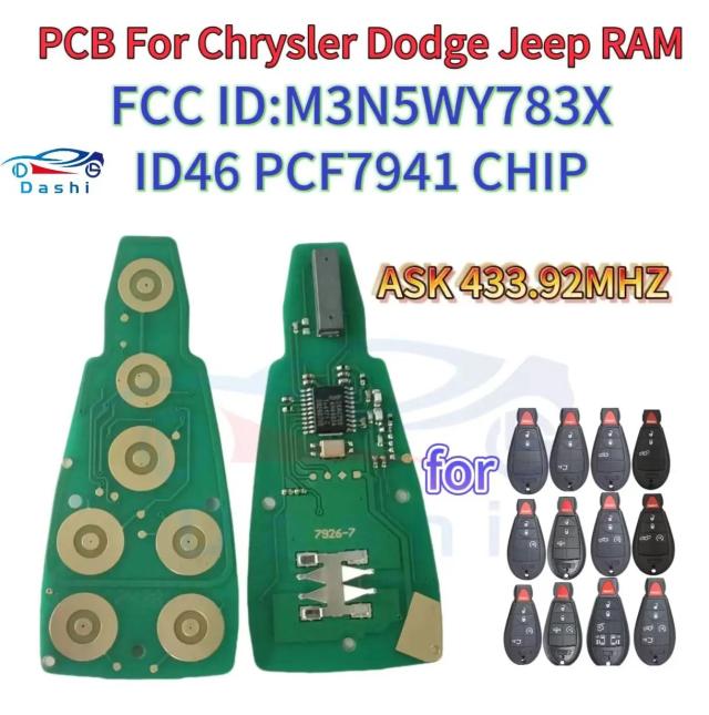 ダッジ カーバン ジャーニー クライスラー タウンアンドカントリー ジープ グランドチェロキー 専用 433MHz キーフォブ 回路基板 M3N5WY783X 7941 輸入品
