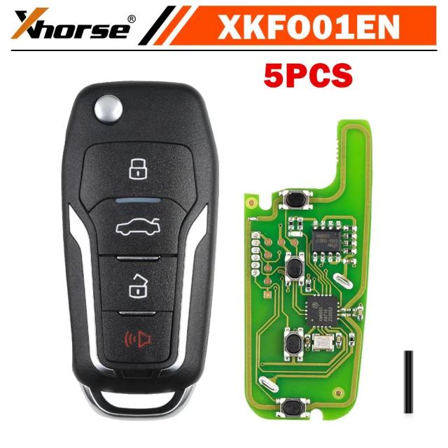 5個セット Xhorse XKFO01EN ワイヤードリモートキー フォード・コンドール フリップ式4ボタン固定キー キング英語版 VVDI VVDI2キーツール対応 輸入品
