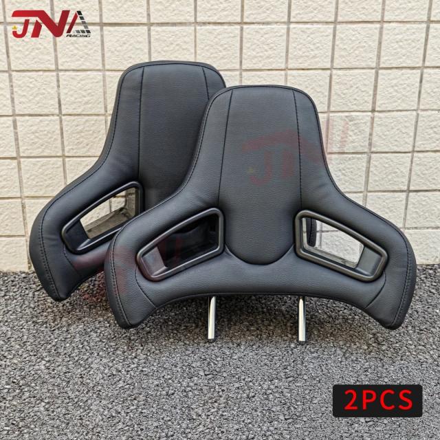 1組 ユニバーサルプラグイン レーシングシートヘッドレスト 高品質PVC 三角穴スプリットタイプ スポーツカーシートヘッド用 輸入品_3