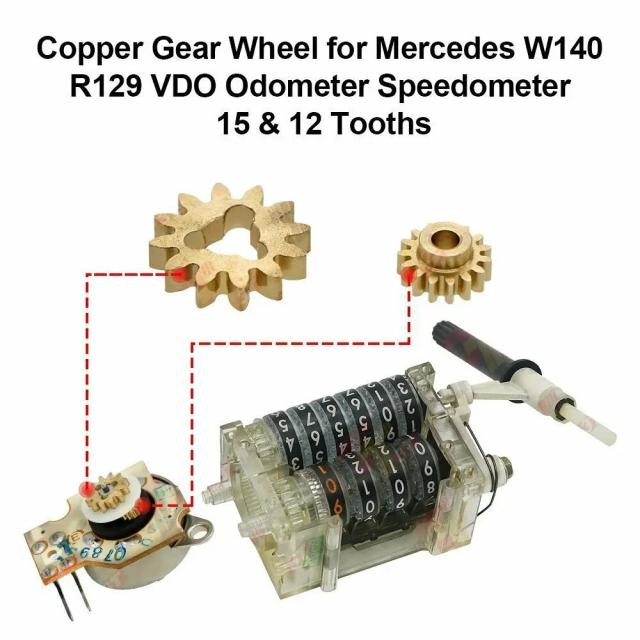 メルセデス W140 R129 VDO オドメーター・スピードメーター用 銅製歯車銀輪 15歯・12歯 インポート品